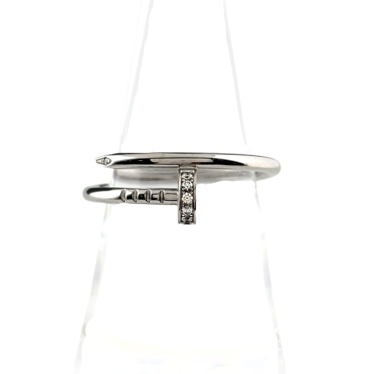 カルティエ CARTIER ジュスト アン クル 指輪 メレダイヤ リング 15.5号 750 ダイヤモンド レディース 【中古】