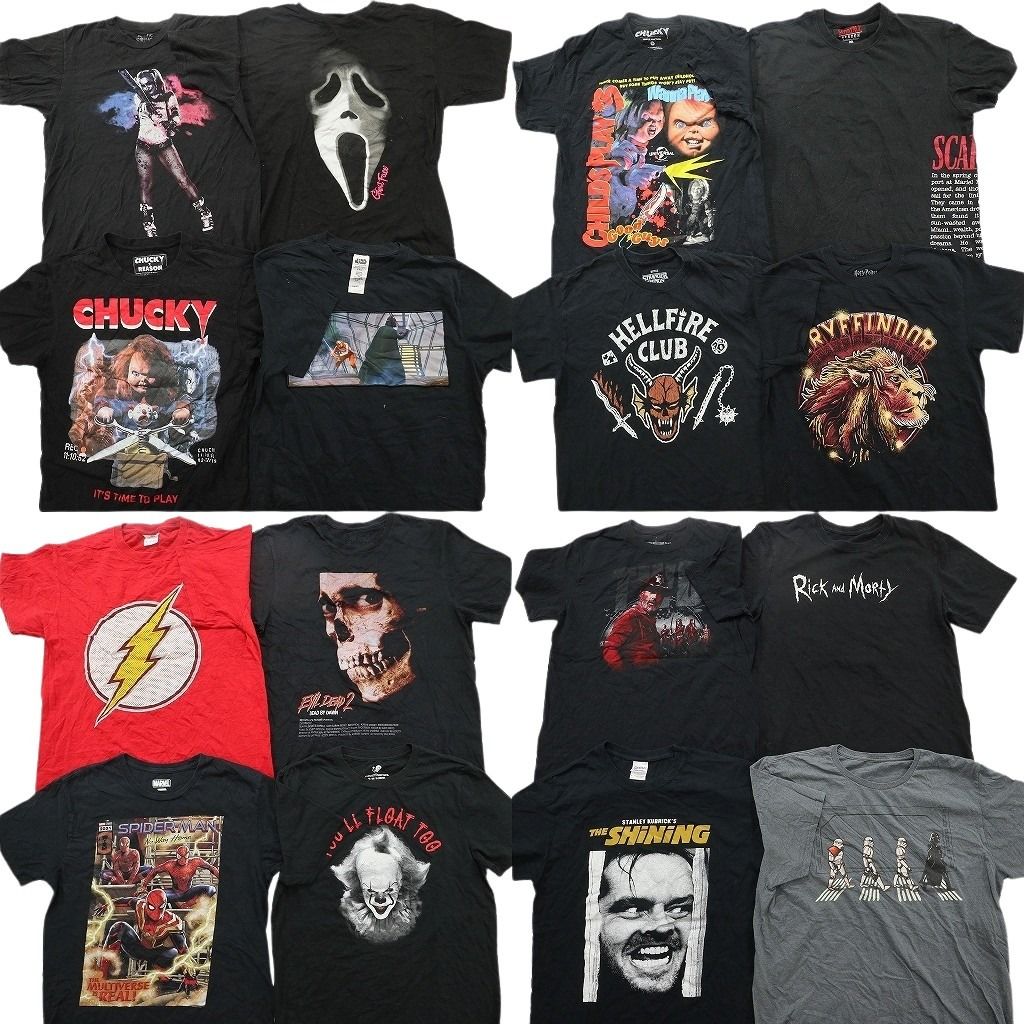 古着卸 映画・ドラマ Tシャツ 16枚セット ( メンズ M ) ホラー ゴーストフェイス チャッキー ストレンジャーシングス 中古 古着 NG3044