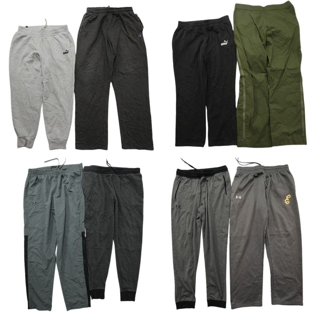 古着卸 まとめ売り ブランド パンツ 8枚セット ( メンズ XL ) ノースフェイス プーマ アンダーアーマー チャンピオン 中古 古着 NG3047