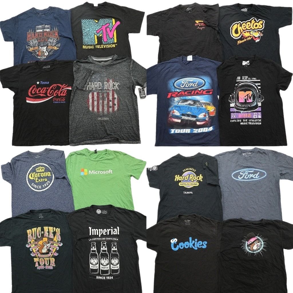 古着卸 まとめ売り 企業 Tシャツ 16枚セット ( メンズ L ) コカ・コーラ M-TV ハードロックカフェ コロナビール 中古 古着 NG3055 14,136円
