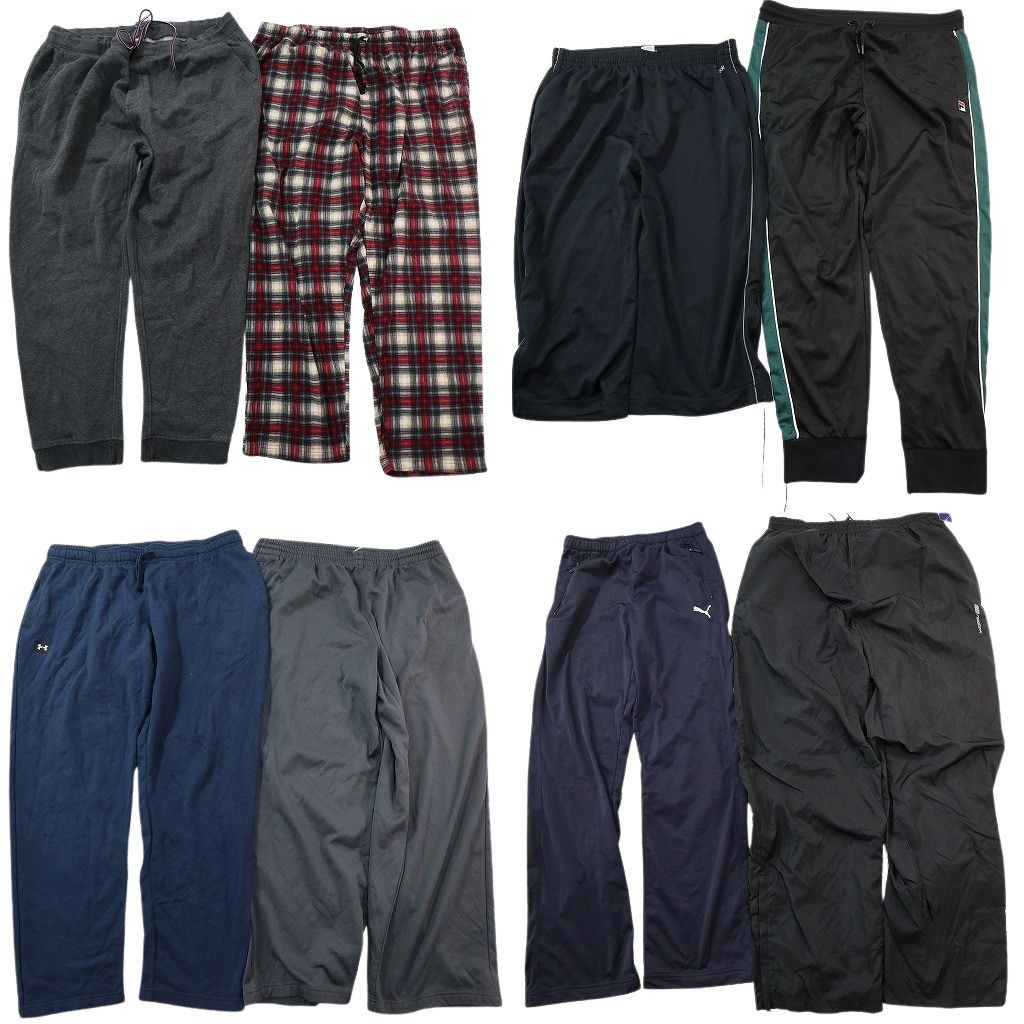 古着卸 まとめ売り ブランド パンツ 8枚セット ( メンズ 2XL ) リーボック フィラ トミー ノーティカ プーマ 中古 古着 NG3106 6,860円