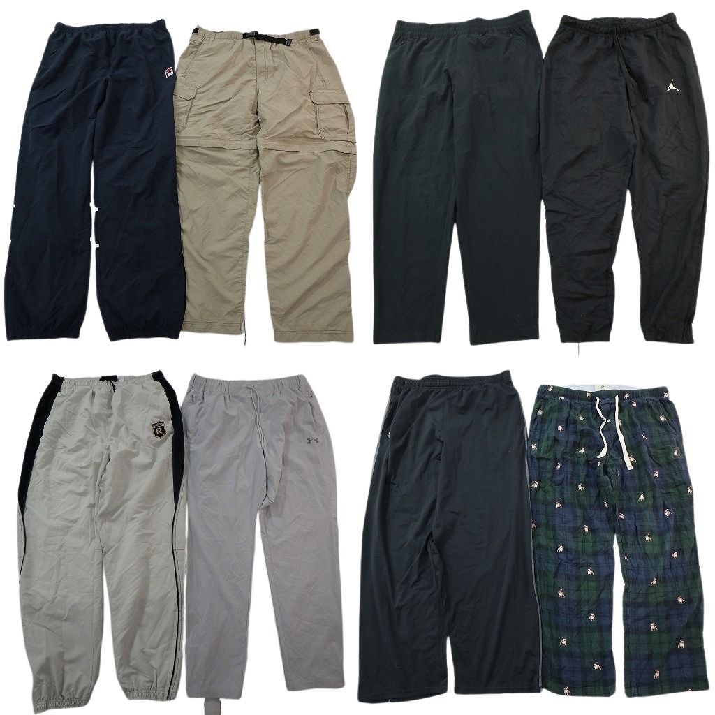 古着卸 まとめ売り ブランド パンツ 8枚セット ( メンズ XL ) コロンビア J.CREW REI アンダーアーマー 中古 古着 NG3112