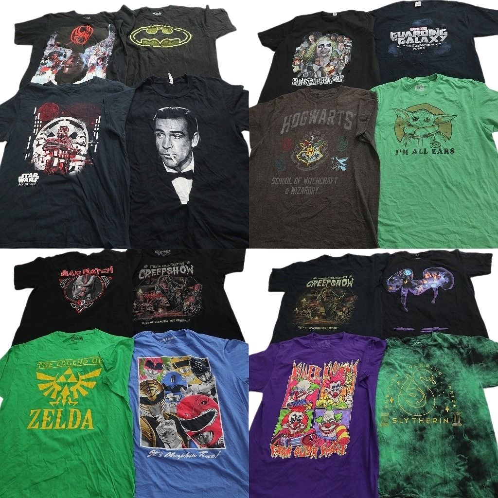 古着卸 まとめ売り 映画・ドラマ Tシャツ 16枚セット ( メンズ L ) バットマン パワーレンジャー ハリーポッター 中古 古着 NG3154