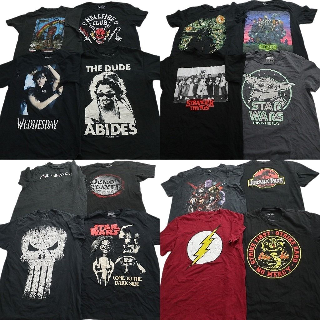 古着卸 まとめ売り 映画・ドラマ Tシャツ 16枚セット ( メンズ Ｍ ) ジュラシックパーク スターウォーズ エルム街の悪夢 中古 古着 NG3157 13,578円
