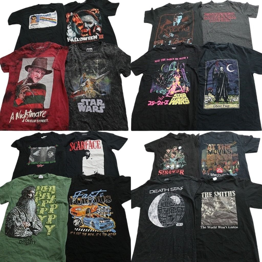 古着卸 まとめ売り 映画・ドラマ Tシャツ 16枚セット ( メンズ S ) エルム街の悪夢 スターウォーズ ワイルドスピード 中古 古着 NG3160