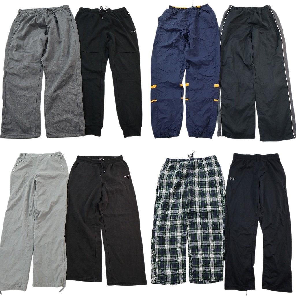 古着卸 まとめ売り ブランド パンツ 8枚セット ( メンズ L/XL ) エルエルビーン リーボック アンダーアーマー チャンピオン 中古 NG3175