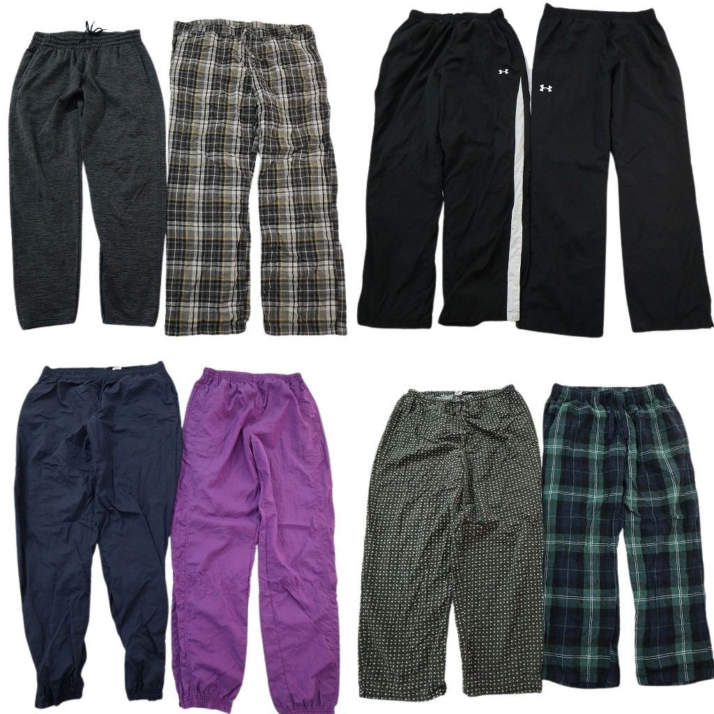 古着卸 まとめ売り ブランド パンツ 8枚セット ( メンズ L ) カーハート Reebok アンダーアーマー オールドネイビー 中古 古着 NG3177
