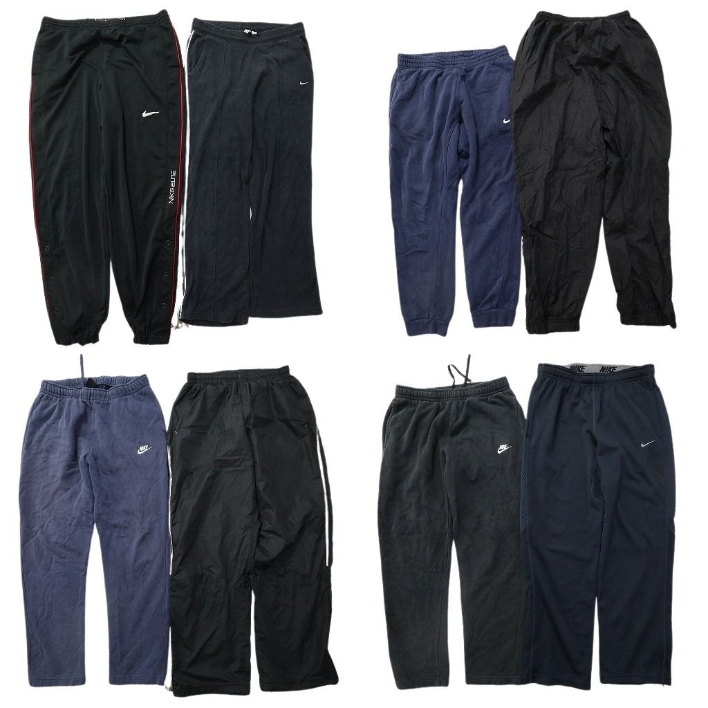 古着卸 まとめ売り ナイキ パンツ 8枚セット ( メンズ L ) スウッシュ スウェットパンツ ナイロンパンツ トラックパンツ 古着 NG3240