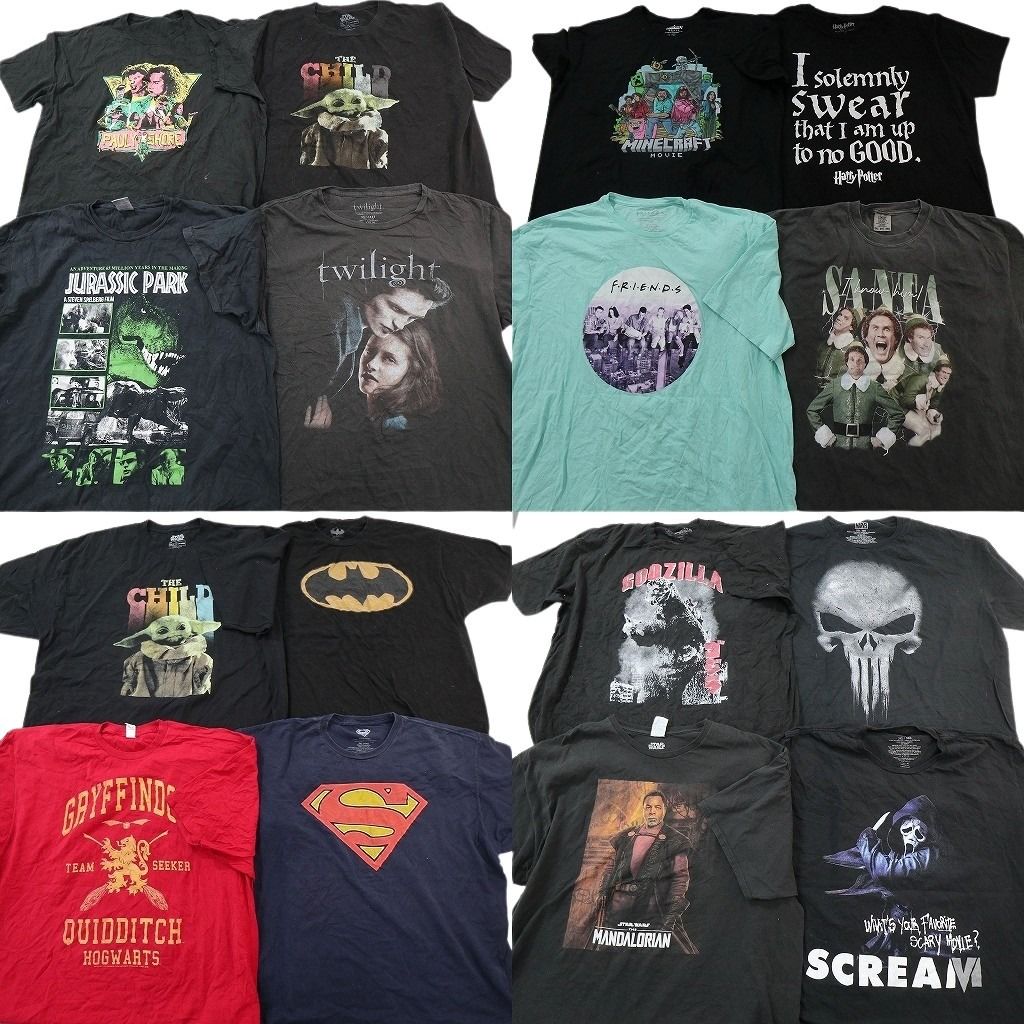 古着卸 まとめ売り 映画・ドラマ Tシャツ 16枚セット ( メンズ 3XL/2XL ) ゴジラ スターウォーズ スクリーム スーパーマン 古着 NG3244