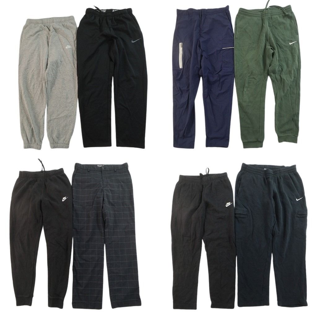 古着卸 まとめ売り ナイキ パンツ 8枚セット ( メンズ M ) スウォッシュロゴ スウェット チェック ジョガー 中古 古着 NG3265