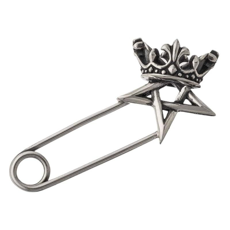 【新品】 [アルテミスキングス]ARTEMISKINGS 王冠五芒星セーフティピン 安全ピン AKEX0001 シルバーアクセサリー メンズ レディース ブランド ジュエリー 銀 ブローチ バッチ 925