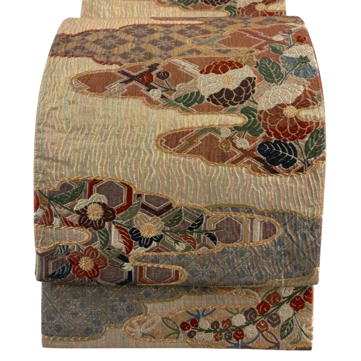 【美品】 袋帯 秀品 金色 六通 正絹 【中古】