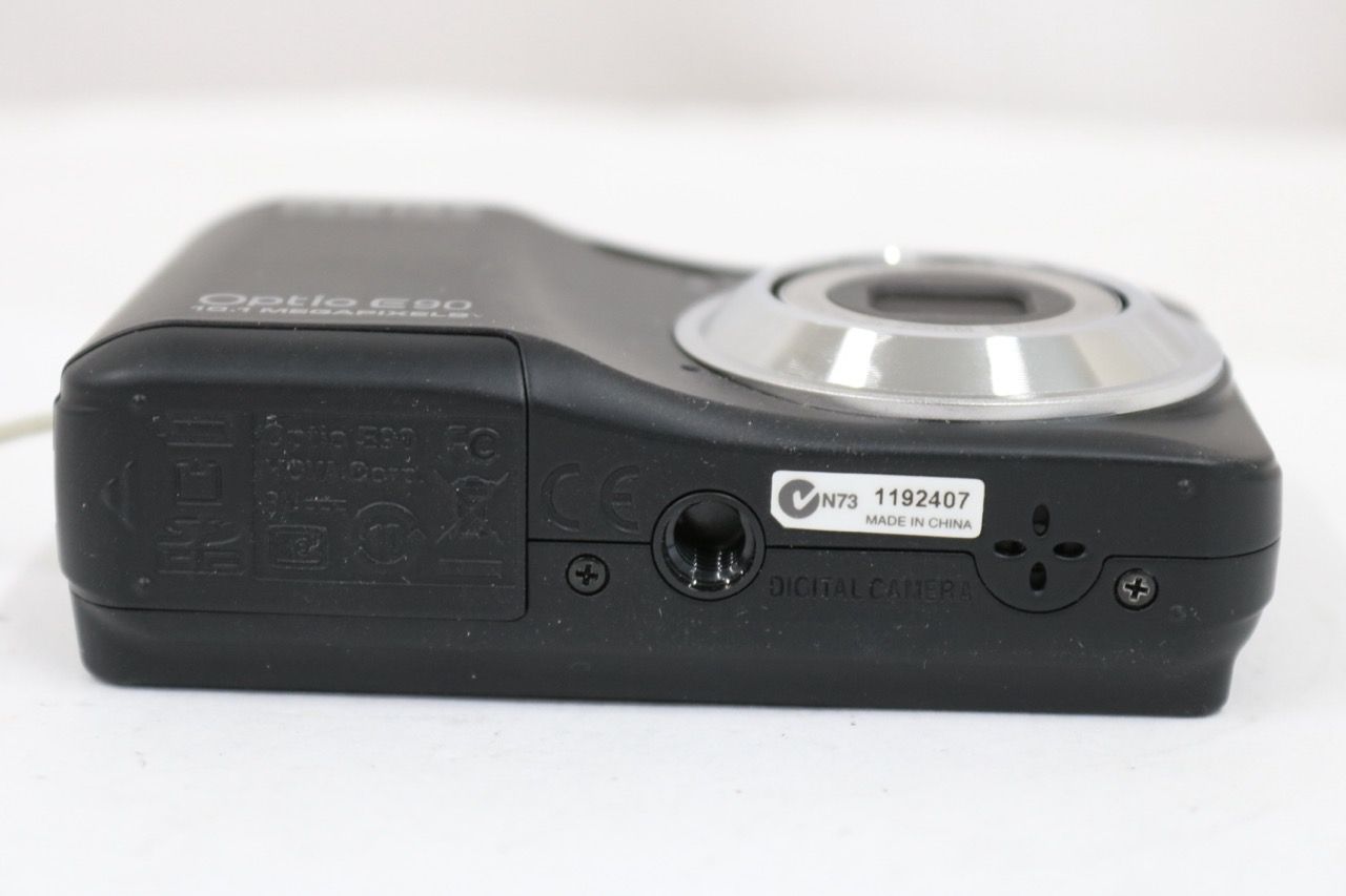 【返品保証】 【元箱付き】ペンタックス Pentax Optio E90 ブラック 3x 付属品多数 コンパクトデジタルカメラ e16990