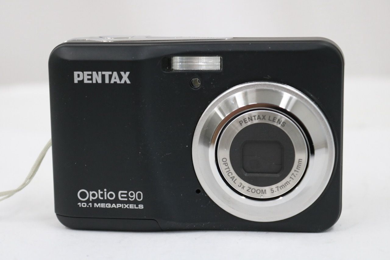 【返品保証】 【元箱付き】ペンタックス Pentax Optio E90 ブラック 3x 付属品多数 コンパクトデジタルカメラ e16990