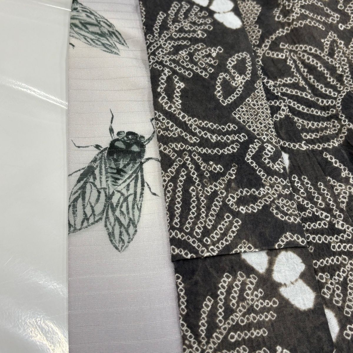 【美品】 浴衣 身丈167.5cm 裄丈67cm M 絞り浴衣 宝尽くし 灰色 綿 名品 【中古】