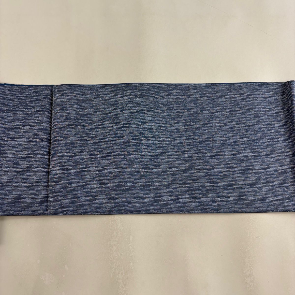 【美品】 袋帯 名品 落款 村松祥三 ふくろう 樹木 銀糸 青 お太鼓柄 正絹 【中古】