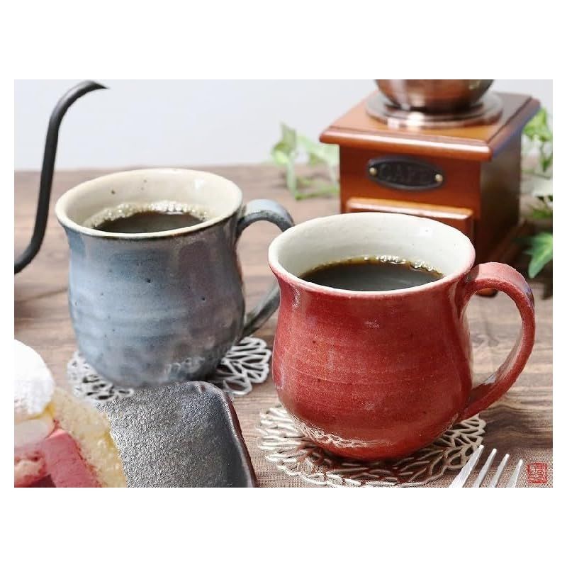 【新品】 信楽焼 夫婦 マグカップ 【彩雲マグ（青・赤）ペアセット w304-05_304-06】 陶器 マグ スープカップ 350ml 6,801円