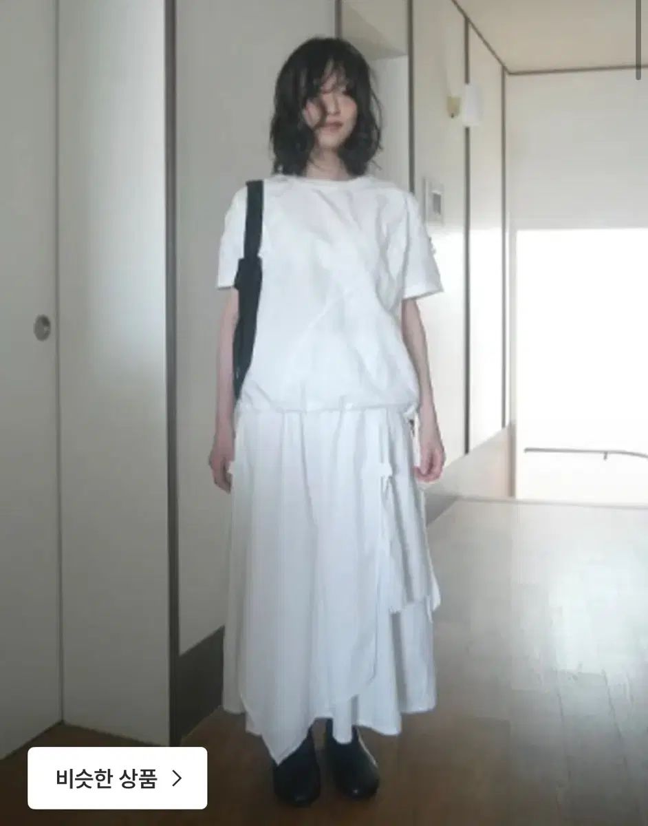 aftermonday アシンメトリー レイヤード スカート ドット 텍스쳐 半袖Tシャツ セットアップ 出品 ヴィンテージ