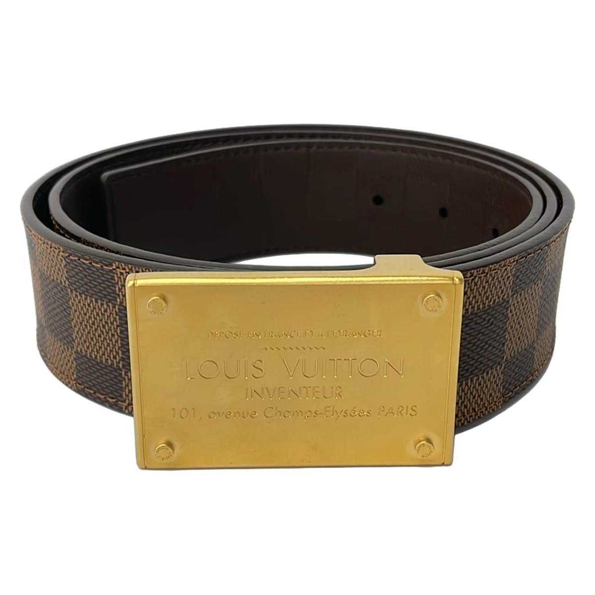 LOUIS VUITTON(ルイヴィトン) ベルト 100美品 M9235 ダークブラウン ダミエ