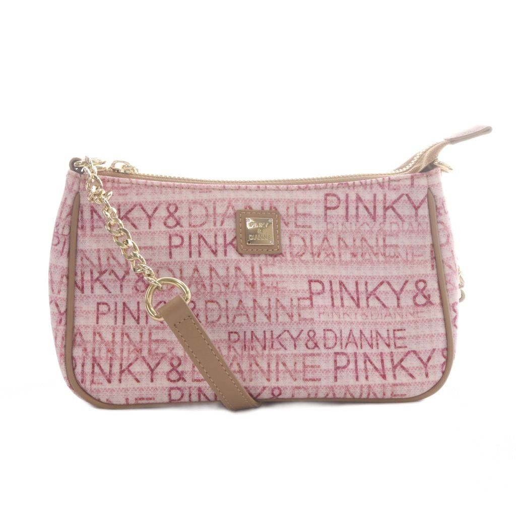 Pinky & Diane Jeans Pinky & Dianne Jeans Shoulder Bag PVC Leather Logo Total Pattern Pink