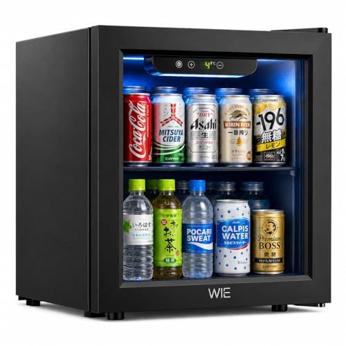 ★新品★WIE 冷蔵庫 36L コンプレッサー式 小型 ガラスドア 4?16℃温度調節 自動霜取り 左右開き タッチパネル LED庫内灯 静音43dB 省エネ 幅43cm 1ドア 前開き ドリンク ビール・ワイン収納 保冷庫 コンパクト おし c0139cc1 23,650円