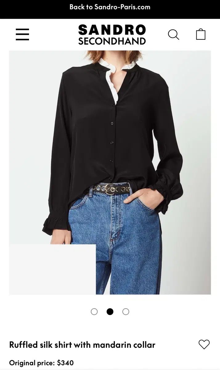 Sandro ブラック フリル ブラウス 9,858円
