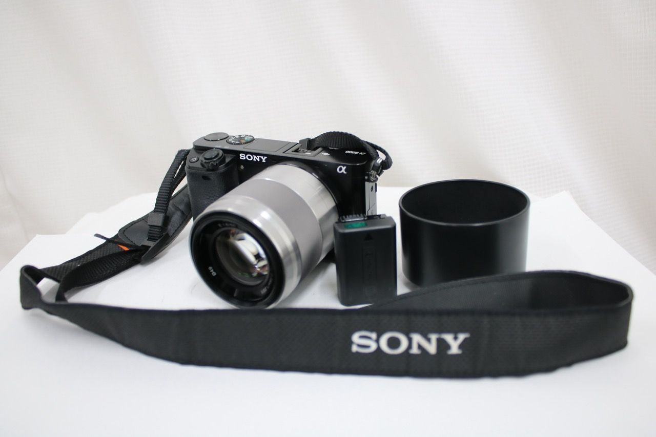 【返品保証】 【シャッター10799回】ソニー Sony α 6000 ブラック E 50mm F1.8 OSS ミラーレス一眼 e17132