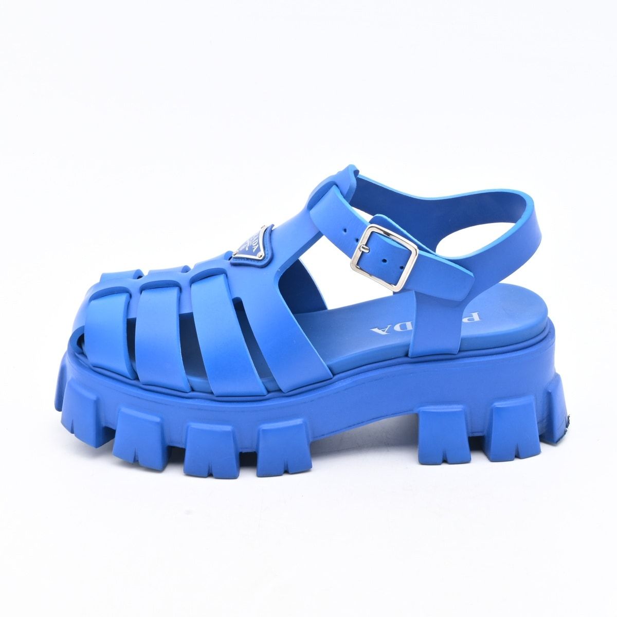 PRADA(プラダ) サンダル 5 メンズ モノリス ラバー サンダル 1X853M ブルー プラットフォーム