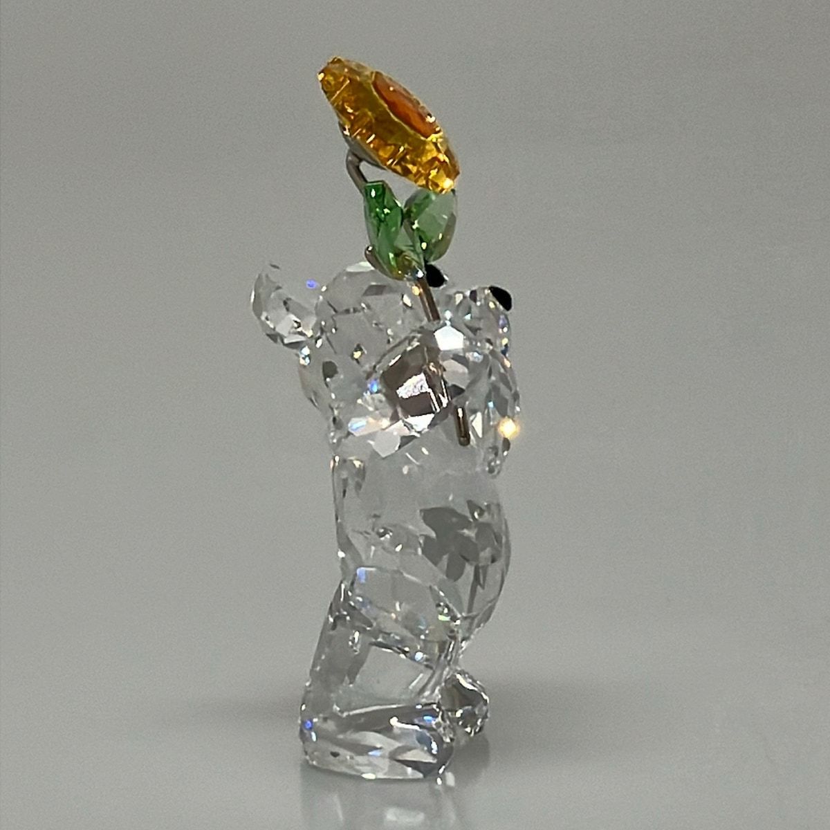 SWAROVSKI(スワロフスキー) 小物新品同様 - クリア×オレンジ×グリーン 置物/クマ/フラワー