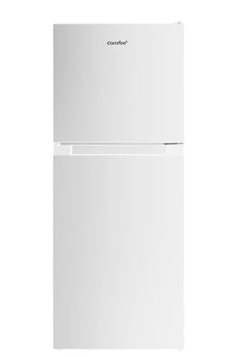 COMFEE' 冷蔵庫 132L 幅47cm 大容量 急冷モード 耐熱天板 省エネ コンパクト スリム 小型 右開き 2ドア 一人暮らし RCT128WH1JP(E) 2025モデル ホワイト Ju