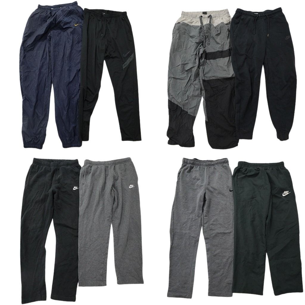 古着卸 まとめ売り ナイキ パンツ 8枚セット ( メンズ M ) スウェット スウォッシュロゴ イージーパンツ ナイロン 中古 古着 NG3287