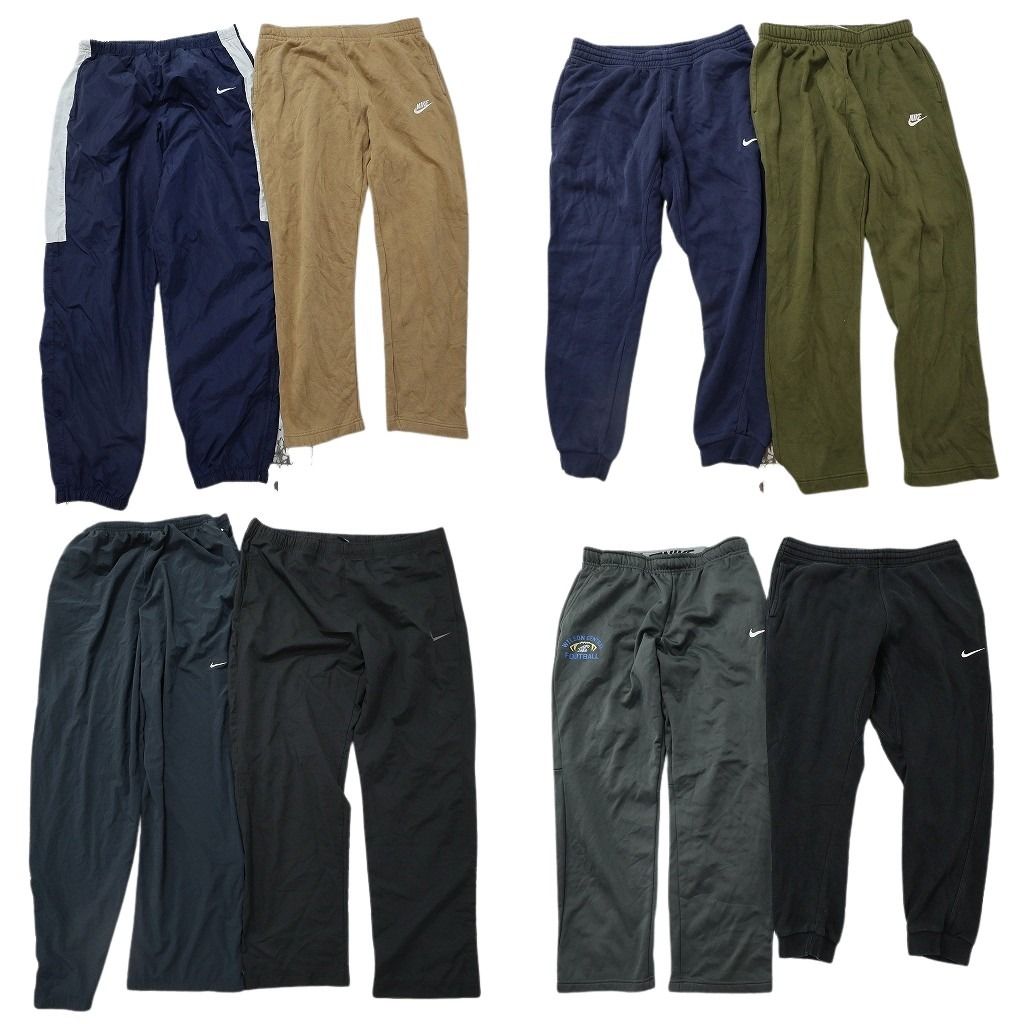 古着卸 まとめ売り ナイキ パンツ 8枚セット ( メンズ XL ) スウェット ジョガー スウォッシュロゴ 中古 古着 NG3295