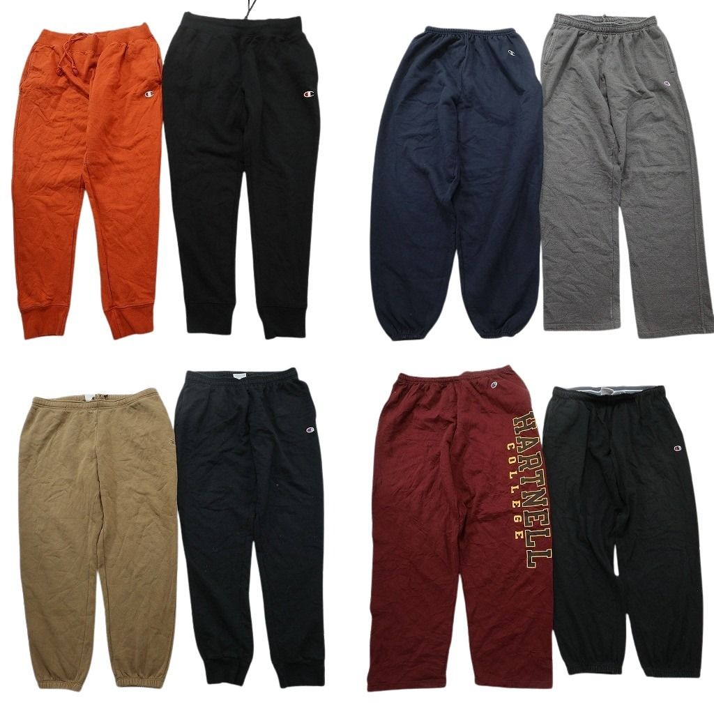 古着卸 まとめ売り チャンピオン パンツ 8枚セット ( メンズ XL ) カレッジ スウェット イージーパンツ ジョガー 中古 古着 NG3318