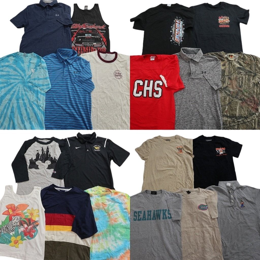 古着卸 まとめ売り Tシャツ トップス 20枚セット ( メンズ S ) ポロシャツ ラグラン ノースリーブ レーシング チャンピオン 中古 NG3330 10,792円