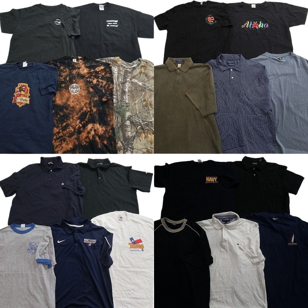 古着卸 まとめ売り Tシャツ トップス 20枚セット ( メンズ XL ) ポロシャツ リンガーT リアルツリー柄 トミー チャップス 中古 古着 NG3334 10,650円