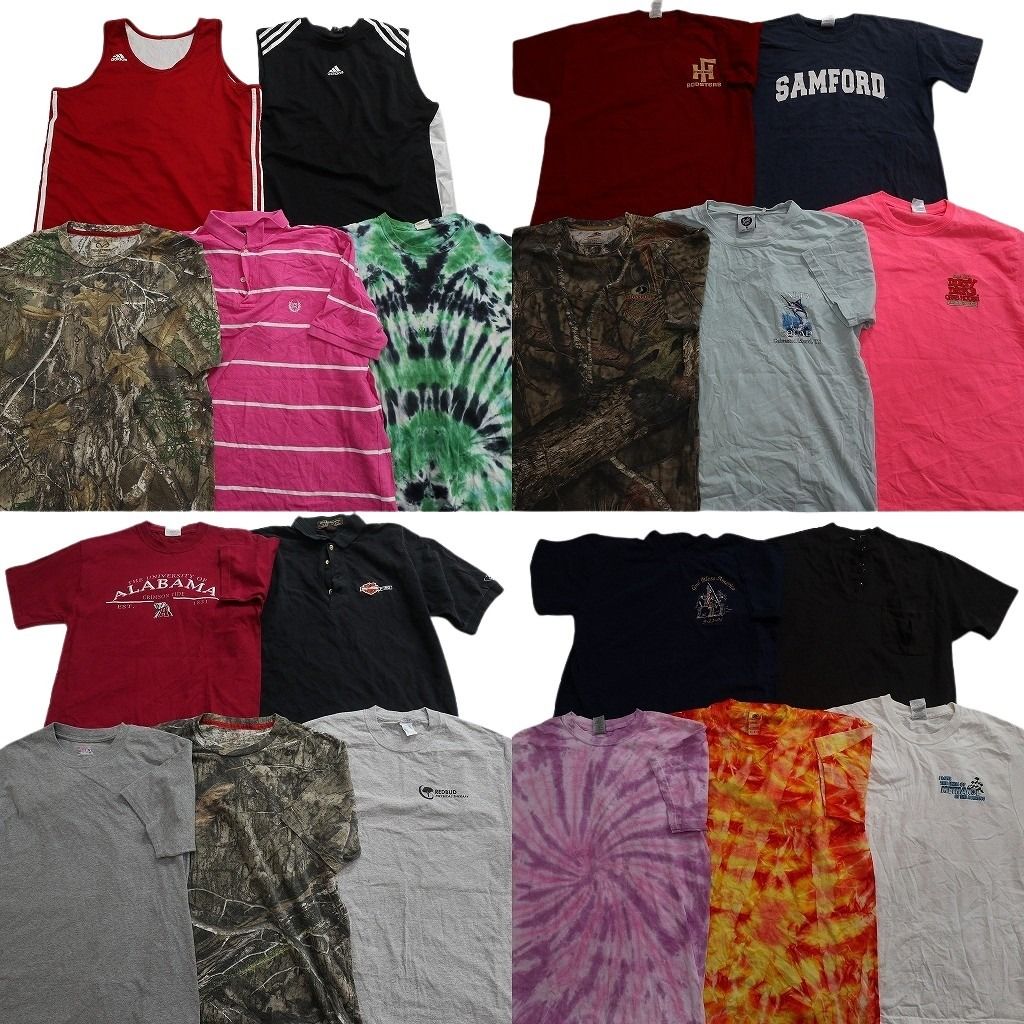 古着卸 まとめ売り Tシャツ トップス 20枚セット ( メンズ M ) プロチーム リアルツリー柄 ハーレーダビットソン ノースリーブ 中古 NG3337