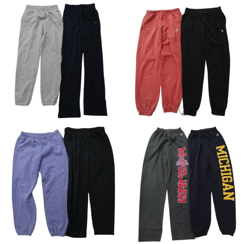 古着卸 まとめ売り チャンピオン パンツ 8枚セット ( メンズ S ) カレッジ風 スウェット イージーパンツ ジョガー 中古 古着 NG3343