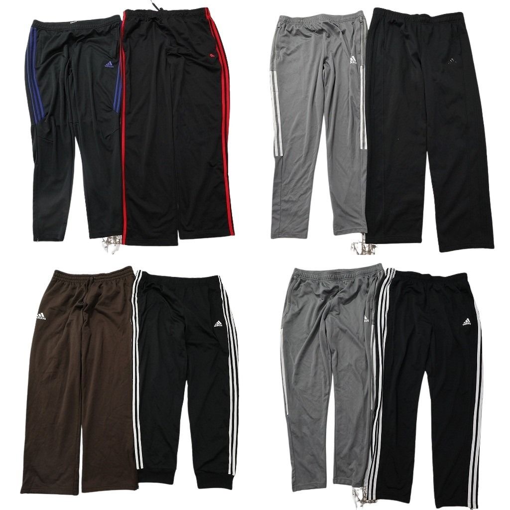 古着卸 まとめ売り アディダス パンツ 8枚セット ( メンズ XL ) スリーストライプス トラックパンツ ジャージ 中古 古着 NG3350