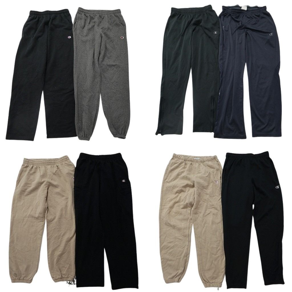 古着卸 まとめ売り チャンピオン パンツ 8枚セット ( メンズ M ) イージーパンツ スウェット 裾ファスナー 中古 古着 NG3358