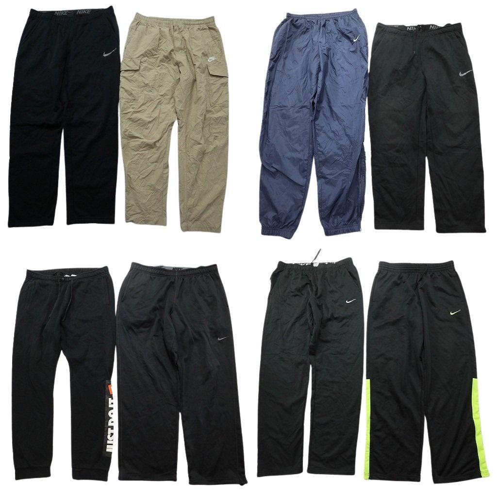 古着卸 まとめ売り ナイキ パンツ 8枚セット ( メンズ XL ) スウッシュ ナイロンパンツ イージーパンツ カーゴパンツ 中古 古着 NG3361