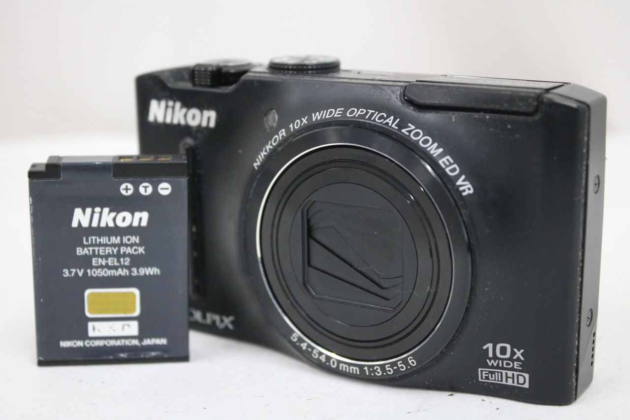 [Return Guarantee] Nikon COOLPIX S8100 10x Compact Digital Camera with Black Battery e17388