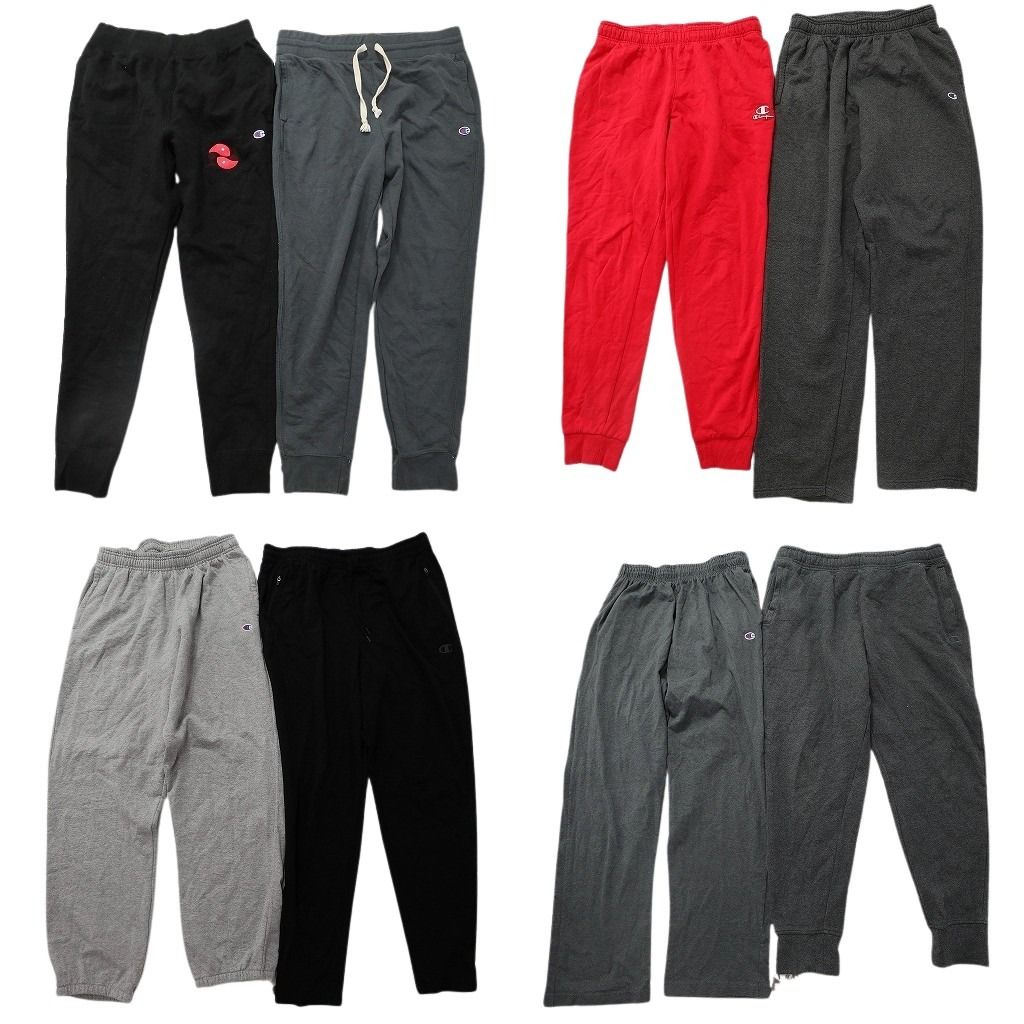 古着卸 まとめ売り チャンピオン パンツ 8枚セット ( メンズ Ｌ ) スウェットパンツ ジョガーパンツ イージーパンツ 中古 古着 NG3385