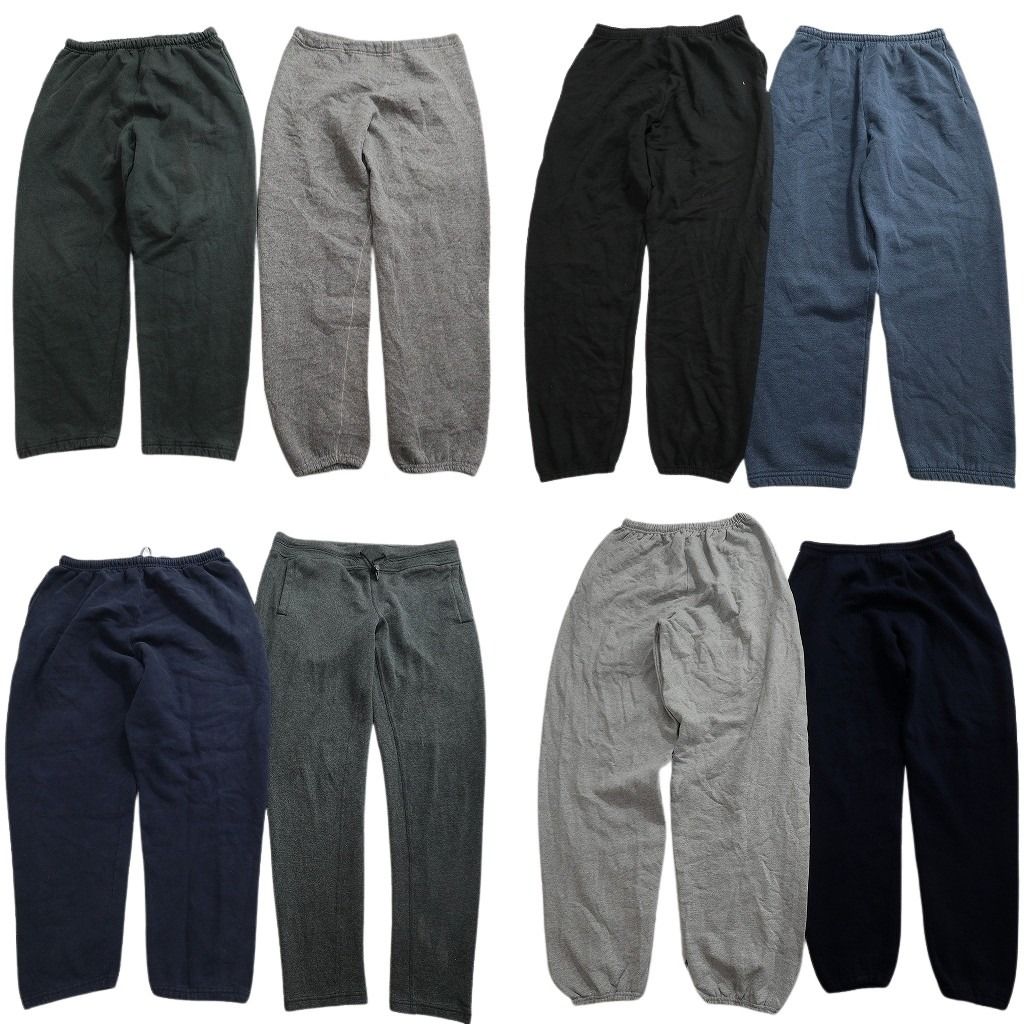 古着卸 まとめ売り スウェット パンツ 8枚セット ( メンズ Ｌ ) イージーパンツ ブラック チャコールグレー ネイビー 中古 古着 NG3401