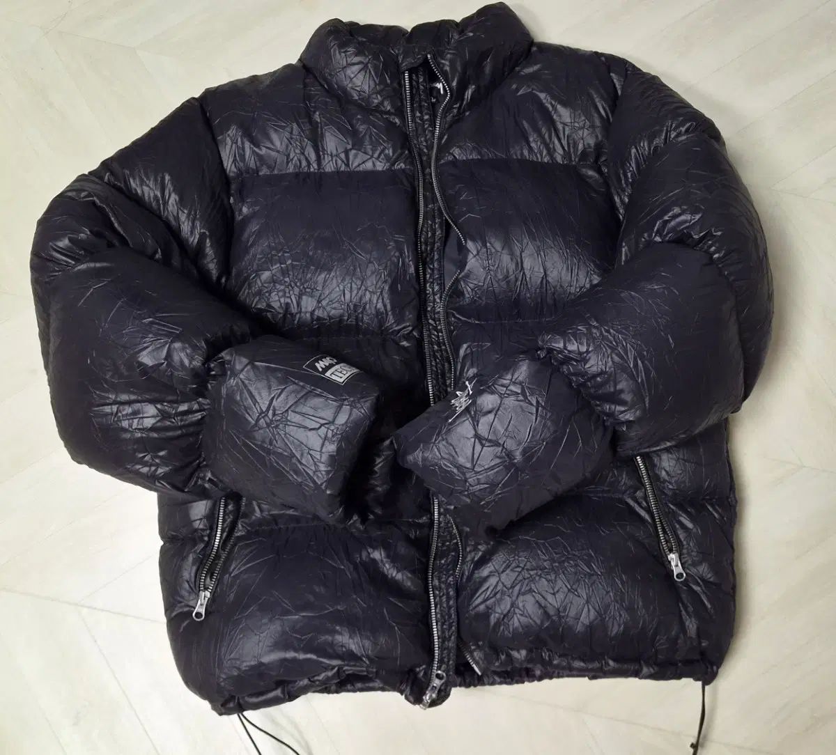 M STUSSY ステューシー リンクル ナイロン パファー ブラック M