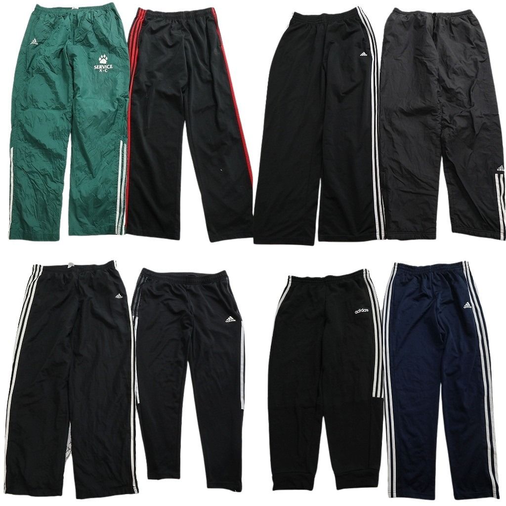 古着卸 まとめ売り アディダス パンツ 8枚セット ( メンズ Ｌ ) トラックパンツ ナイロンパンツ イージーパンツ 中古 古着 NG3410 8,786円