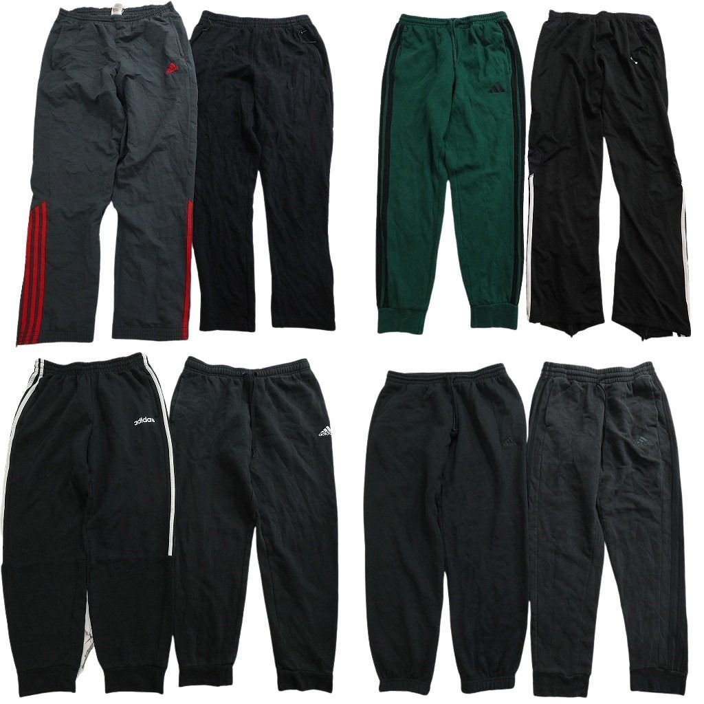 古着卸 まとめ売り アディダス パンツ 8枚セット ( メンズ Ｍ ) スウェットパンツ イージーパンツ トラックパンツ 中古 古着 NG3413