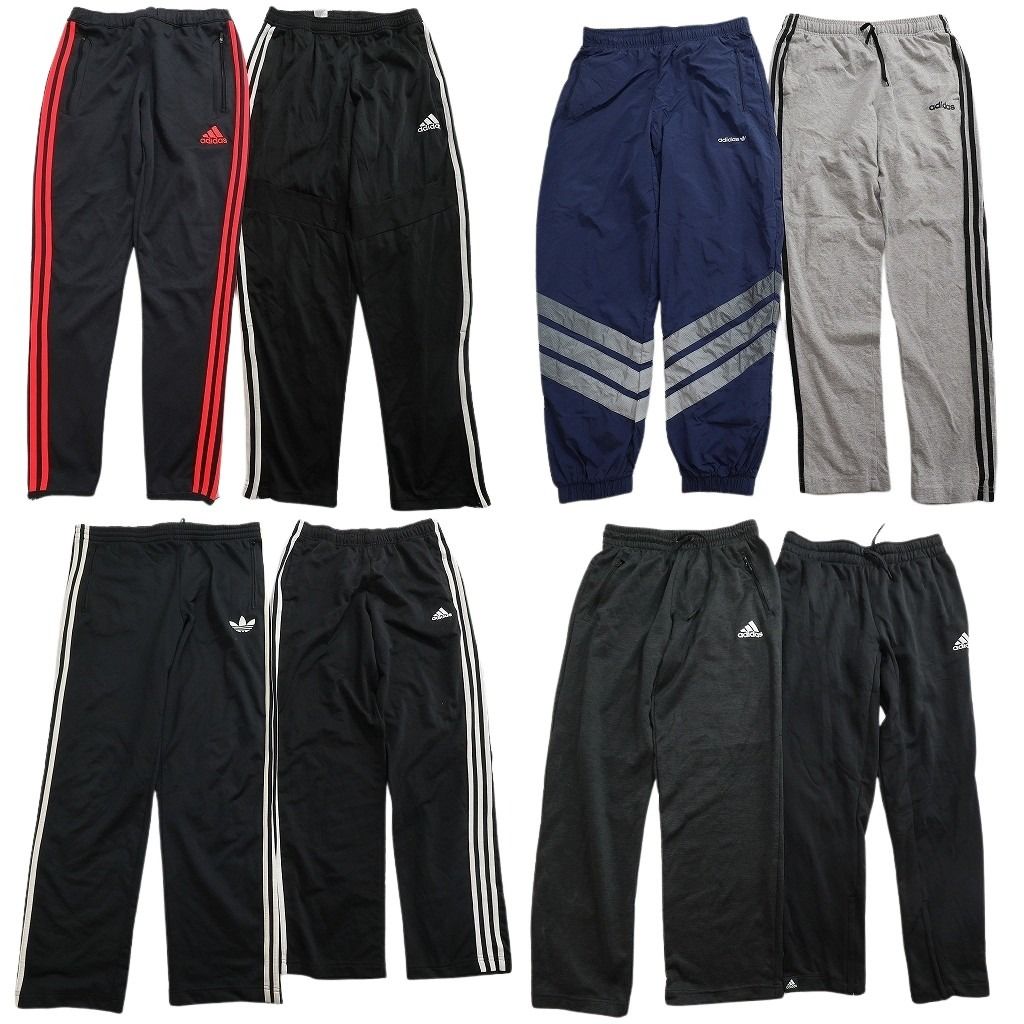古着卸 まとめ売り アディダス パンツ 8枚セット ( メンズ Ｍ ) スウェットパンツ イージーパンツ トラックパンツ 中古 古着 NG3415