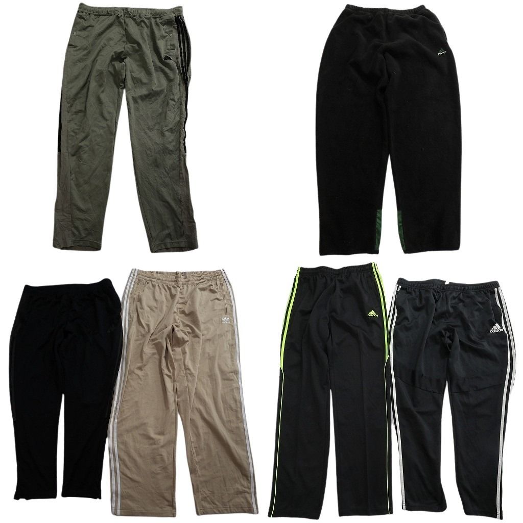 古着卸 まとめ売り アディダス パンツ 6枚セット ( メンズ 2XL ) トラックパンツ イージーパンツ ブラック ベージュ 中古 古着 NG3419