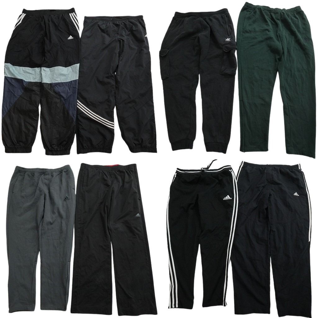 古着卸 まとめ売り アディダス パンツ 8枚セット ( メンズ XL ) スウェットパンツ ナイロンパンツ カーゴパンツ 中古 古着 NG3420