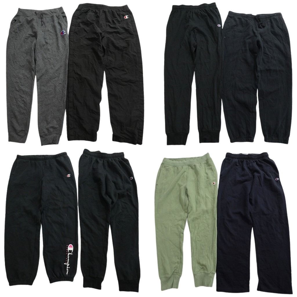 古着卸 まとめ売り チャンピオン パンツ 8枚セット ( メンズ Ｌ ) イージーパンツ ブラック チャコールグレー ネイビー 中古 古着 NG3425